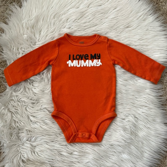 Carter's Other - {Carter's} Halloween Long Sleeve Mummy Onesie in Orange - Size 9 Months